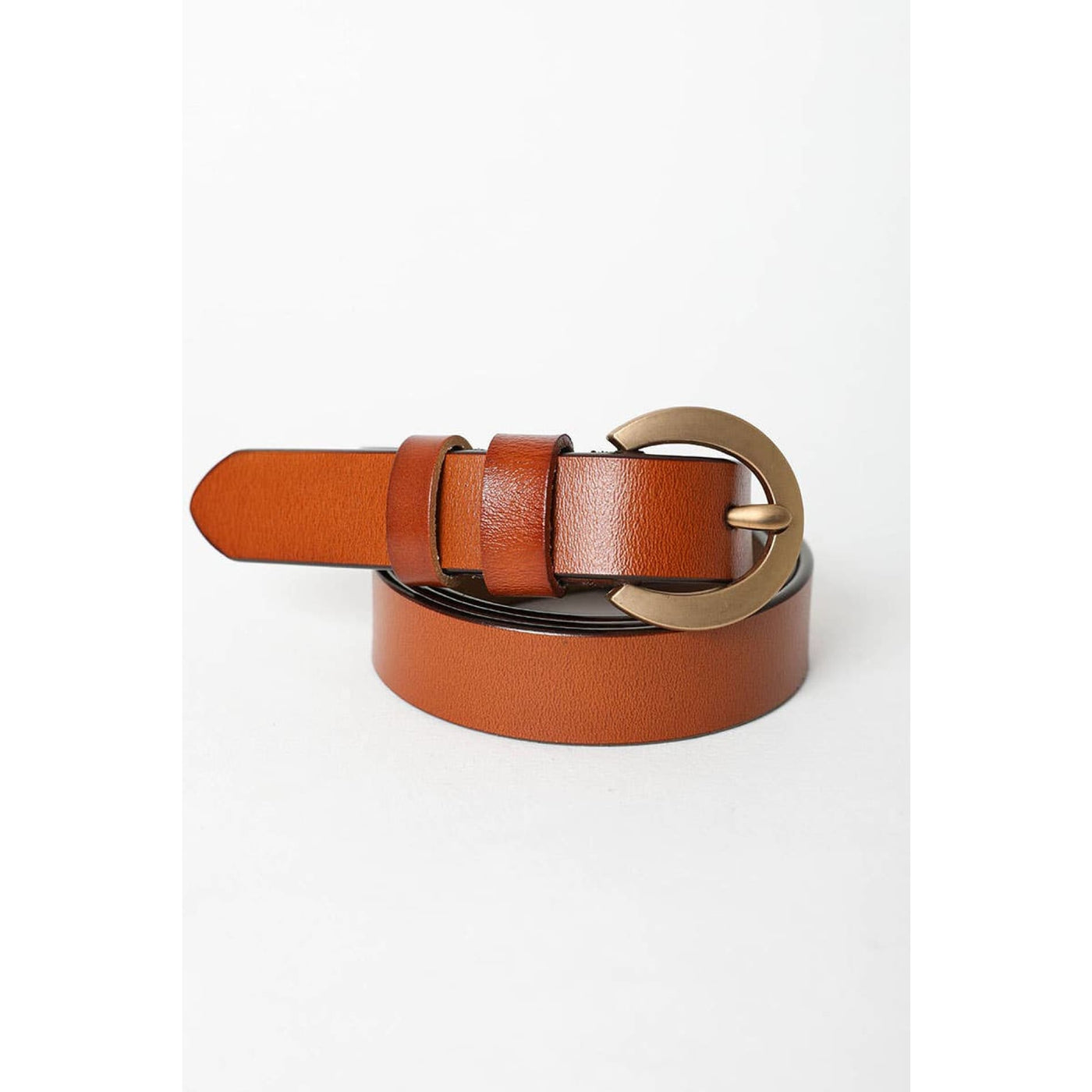 Gold Curved Buckle Belt - Camel - 210 Other Accessories
