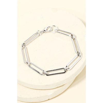 Oval Chain Link Bracelet - Silver - 190 Jewelry