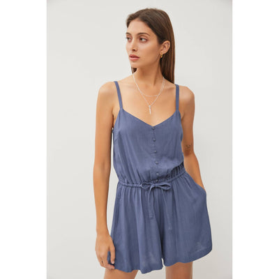 Sit Back And Relax Romper - M / Slate Blue 170 Casual Dresses/Jumpsuits/Rompers