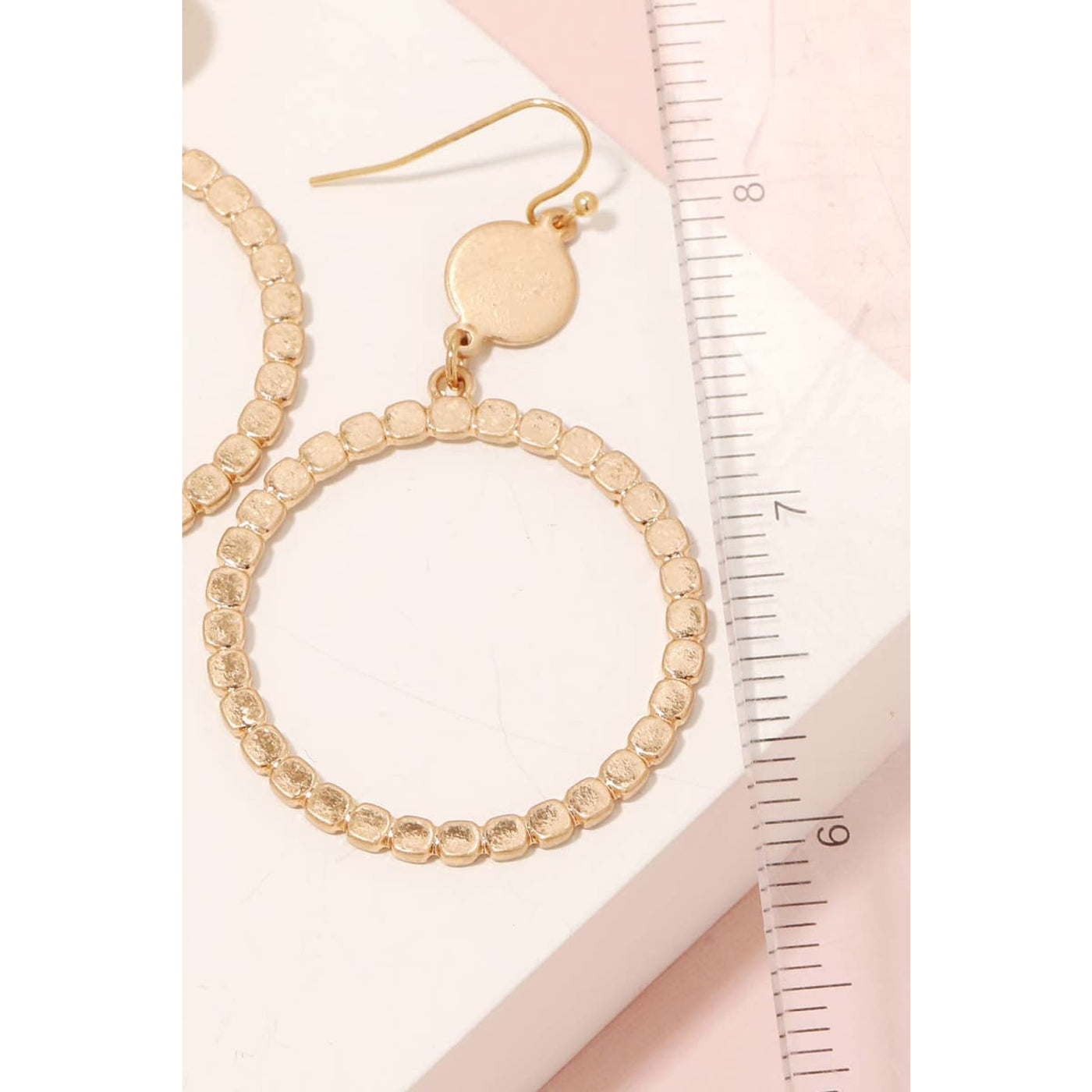 Textured Dangle Hook Earrings - 190 Jewelry