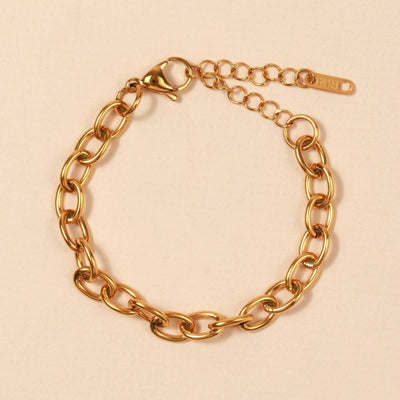 18K Gold Plated Chain Bracelet - Gold - 190 Jewelry