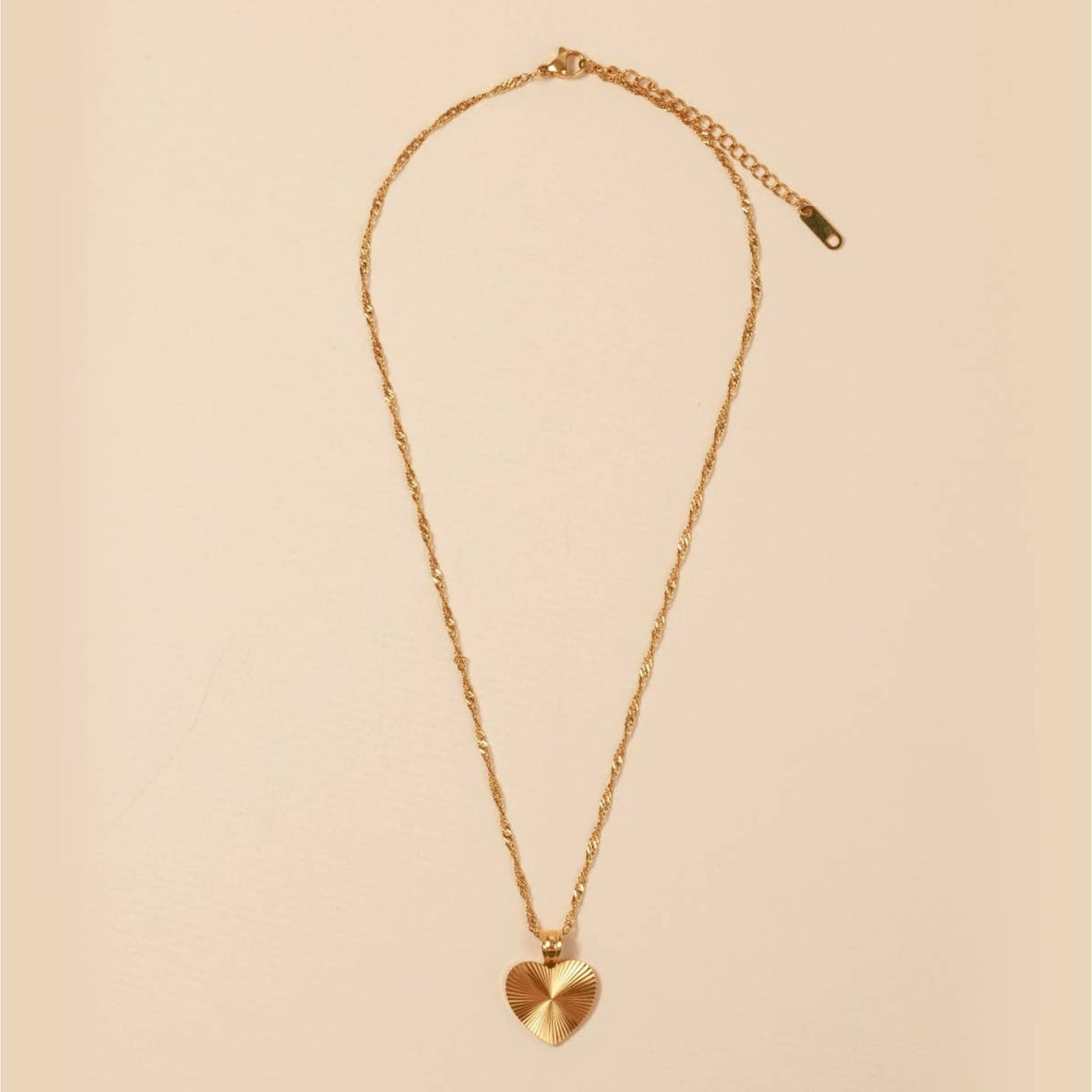 18K Gold Plated Heart Sunburst Necklace - Heart - 190 Jewelry