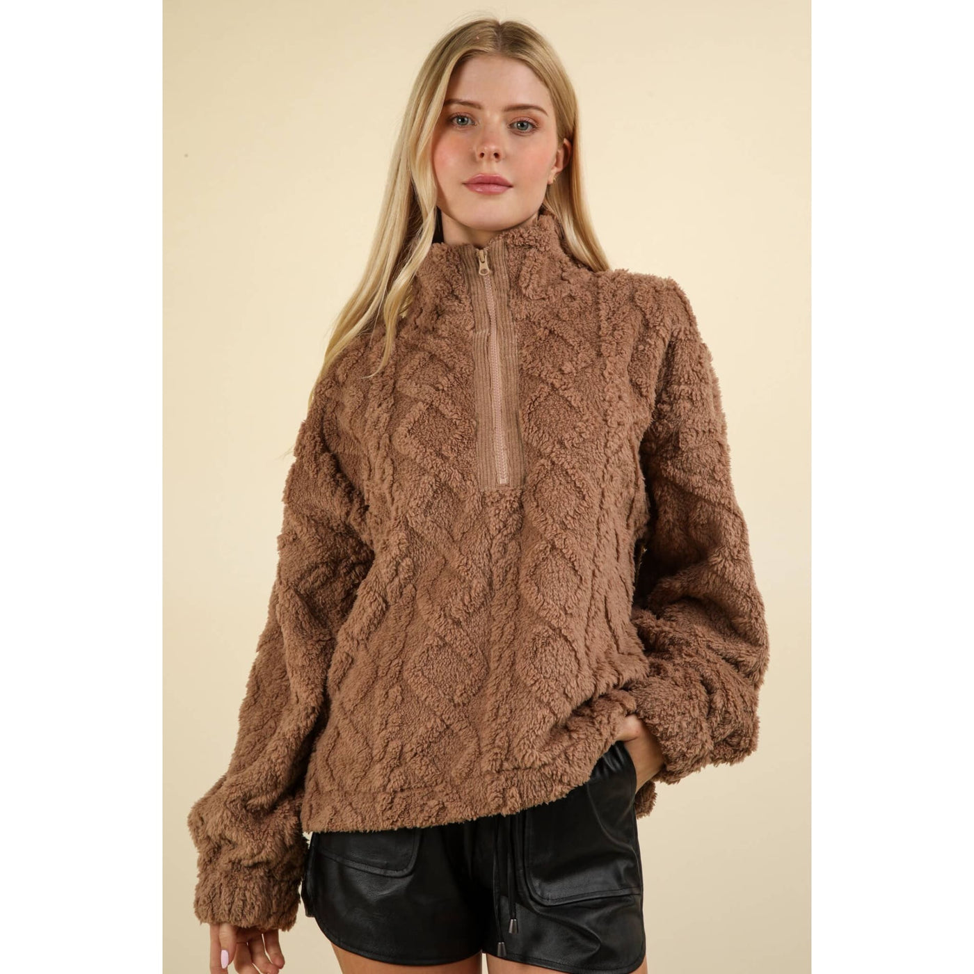 All Bundled Up Top - S / Mocha - 120 Long Sleeve Tops