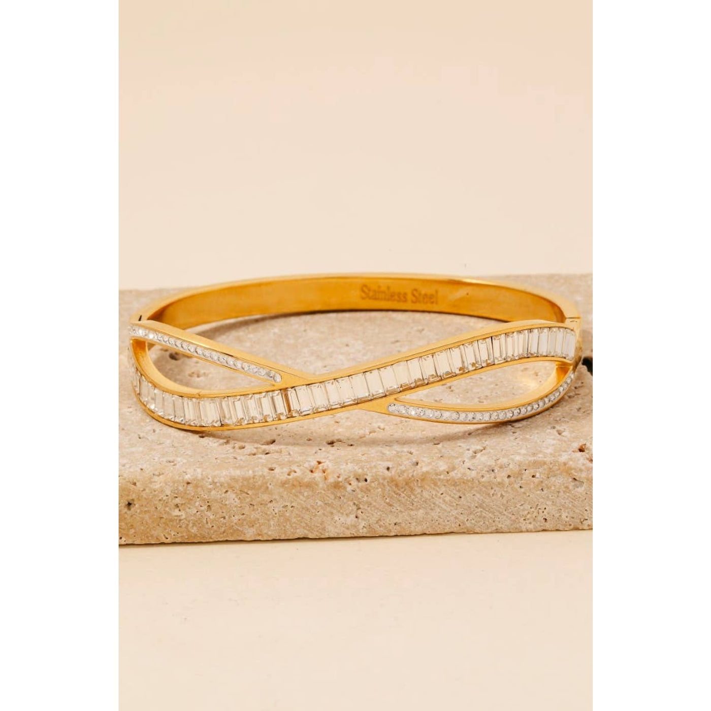 Baguette Hinge Bangle Bracelet - Gold - 190 Jewelry