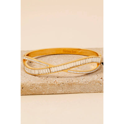 Baguette Hinge Bangle Bracelet - Gold - 190 Jewelry