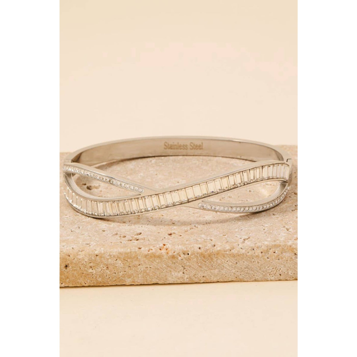 Baguette Hinge Bangle Bracelet - Silver - 190 Jewelry