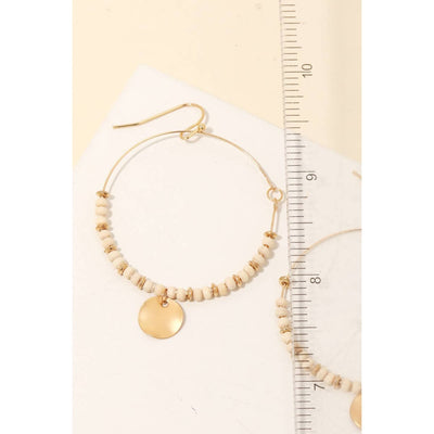 Beaded Circle Drop Earrings - 190 Jewelry