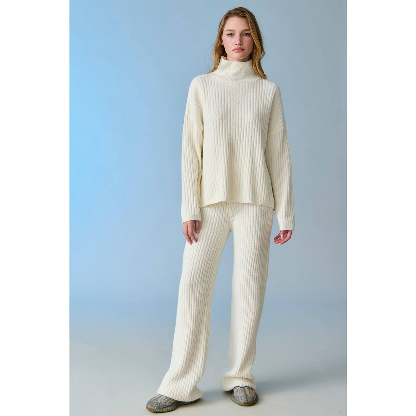 Bella Rib Knit Bottoms - S / Cream - 150 Bottoms