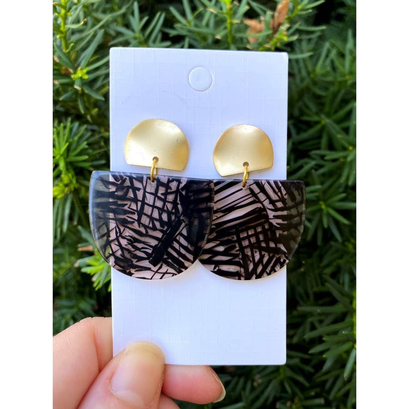 Black Palm Earrings - Black - 190 Jewelry