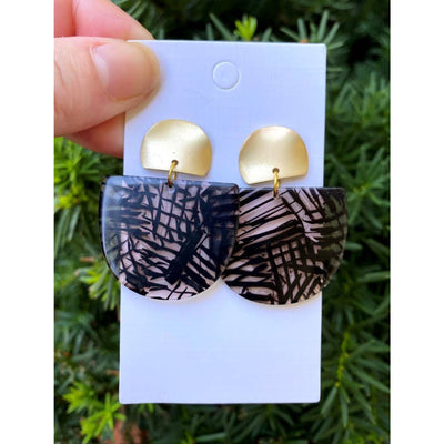 Black Palm Earrings - Black - 190 Jewelry