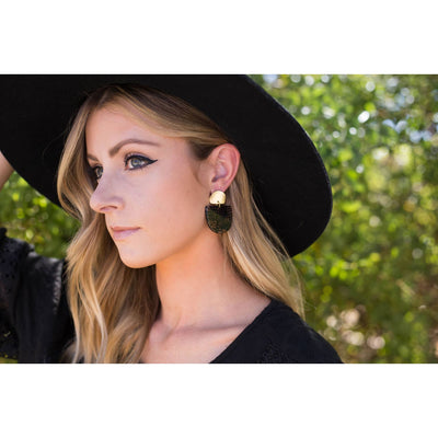 Black Palm Earrings - Black - 190 Jewelry