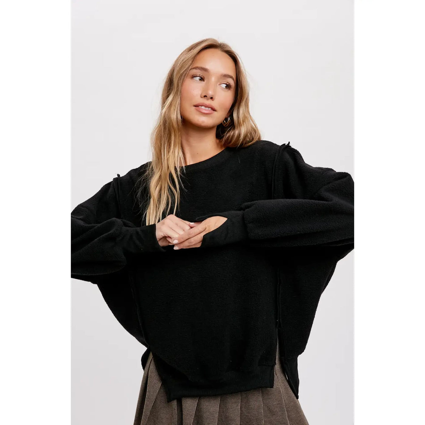 Bubble Gum Teddy Pullover - S / Black / 0224 - 130 Sweaters/Cardigans