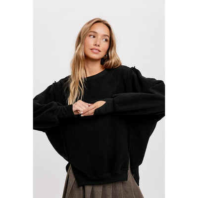 Bubble Gum Teddy Pullover - S / Black / 0224 - 130 Sweaters/Cardigans