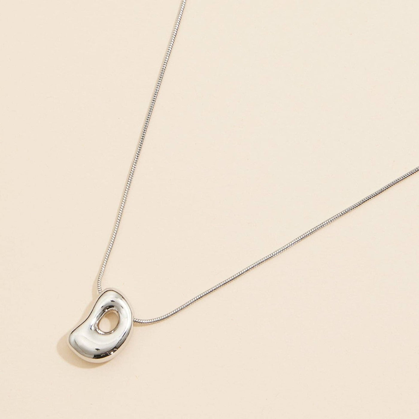 Bubble Initial Necklace - Silver / A - 190 Jewelry