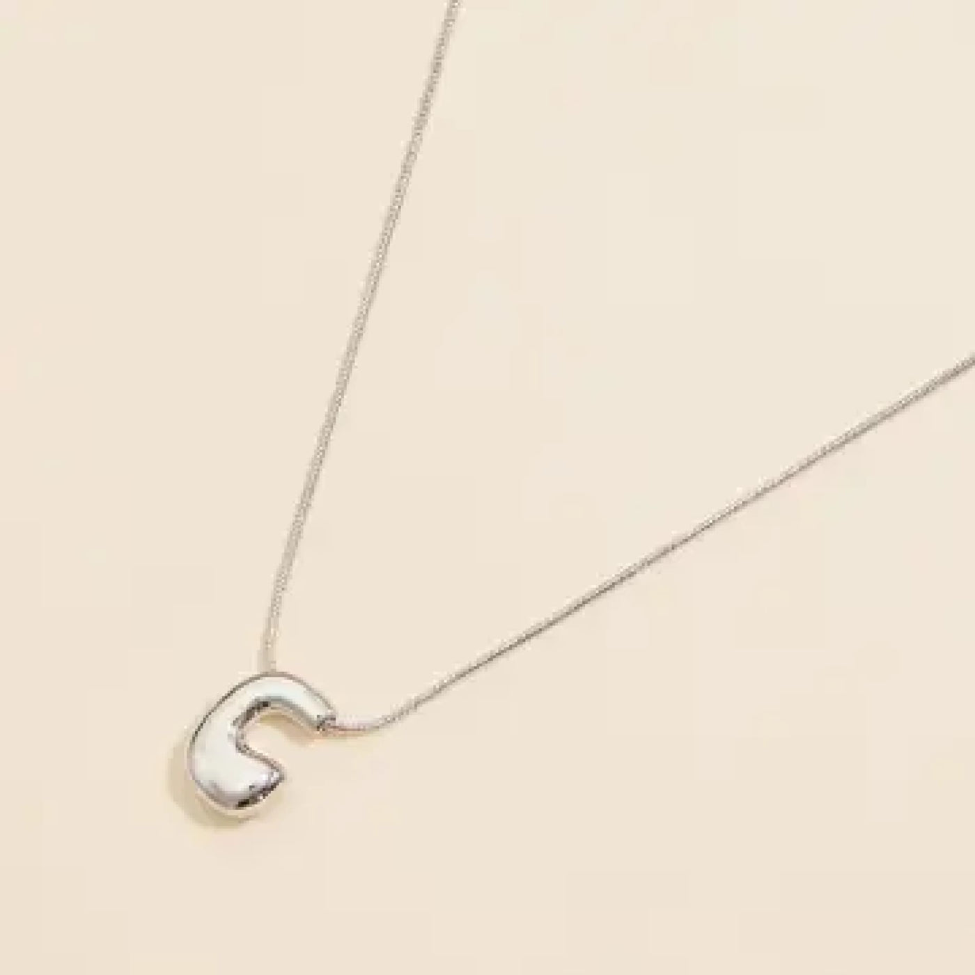 Bubble Initial Necklace - Silver / C - 190 Jewelry