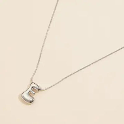 Bubble Initial Necklace - Silver / E - 190 Jewelry