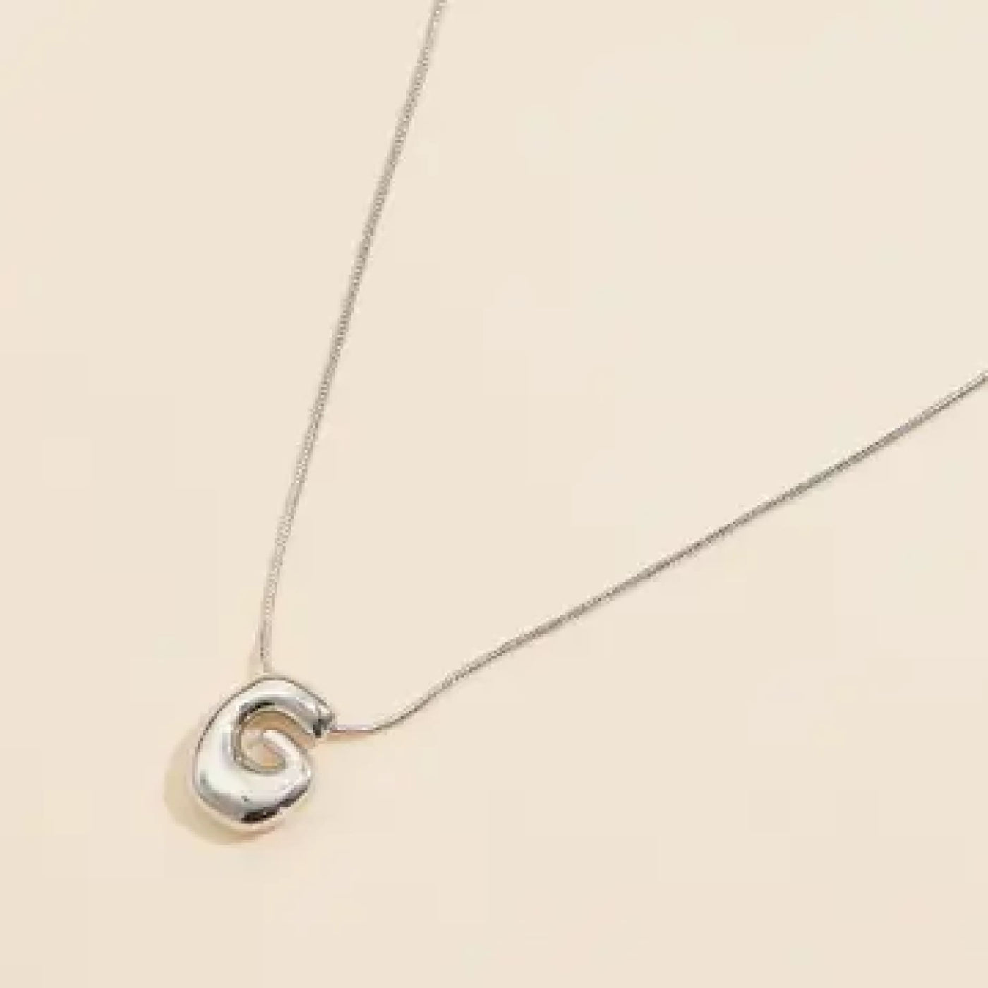 Bubble Initial Necklace - Silver / G - 190 Jewelry