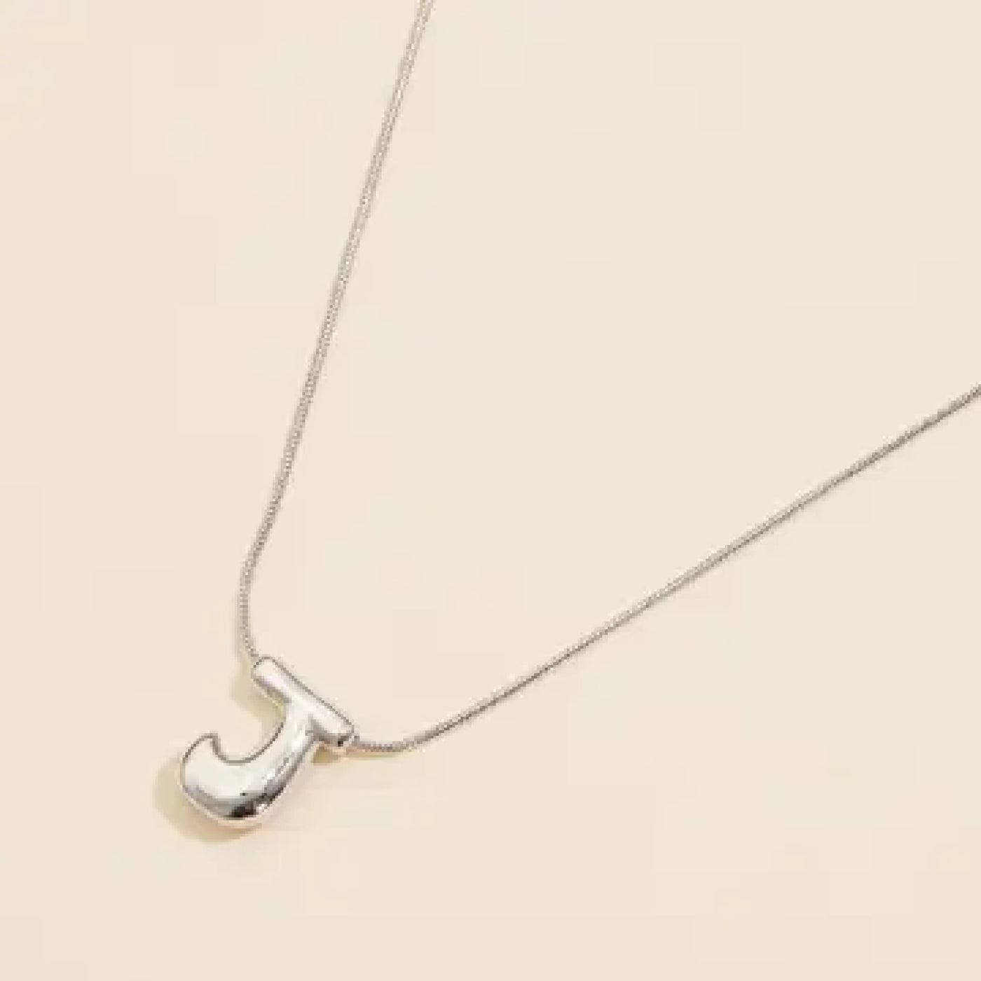 Bubble Initial Necklace - Silver / J - 190 Jewelry