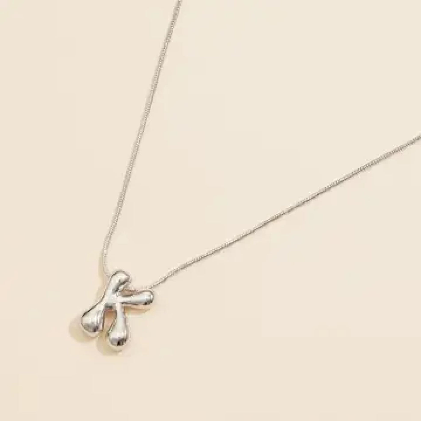 Bubble Initial Necklace - Silver / K - 190 Jewelry