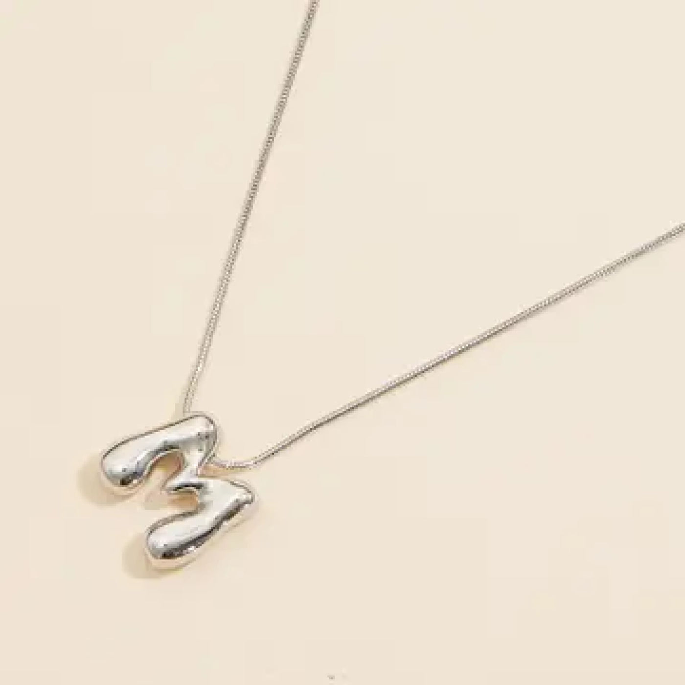 Bubble Initial Necklace - Silver / M - 190 Jewelry