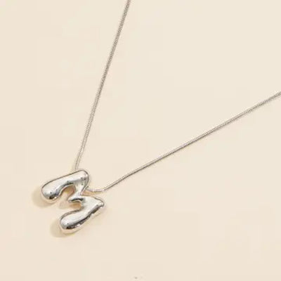 Bubble Initial Necklace - Silver / M - 190 Jewelry