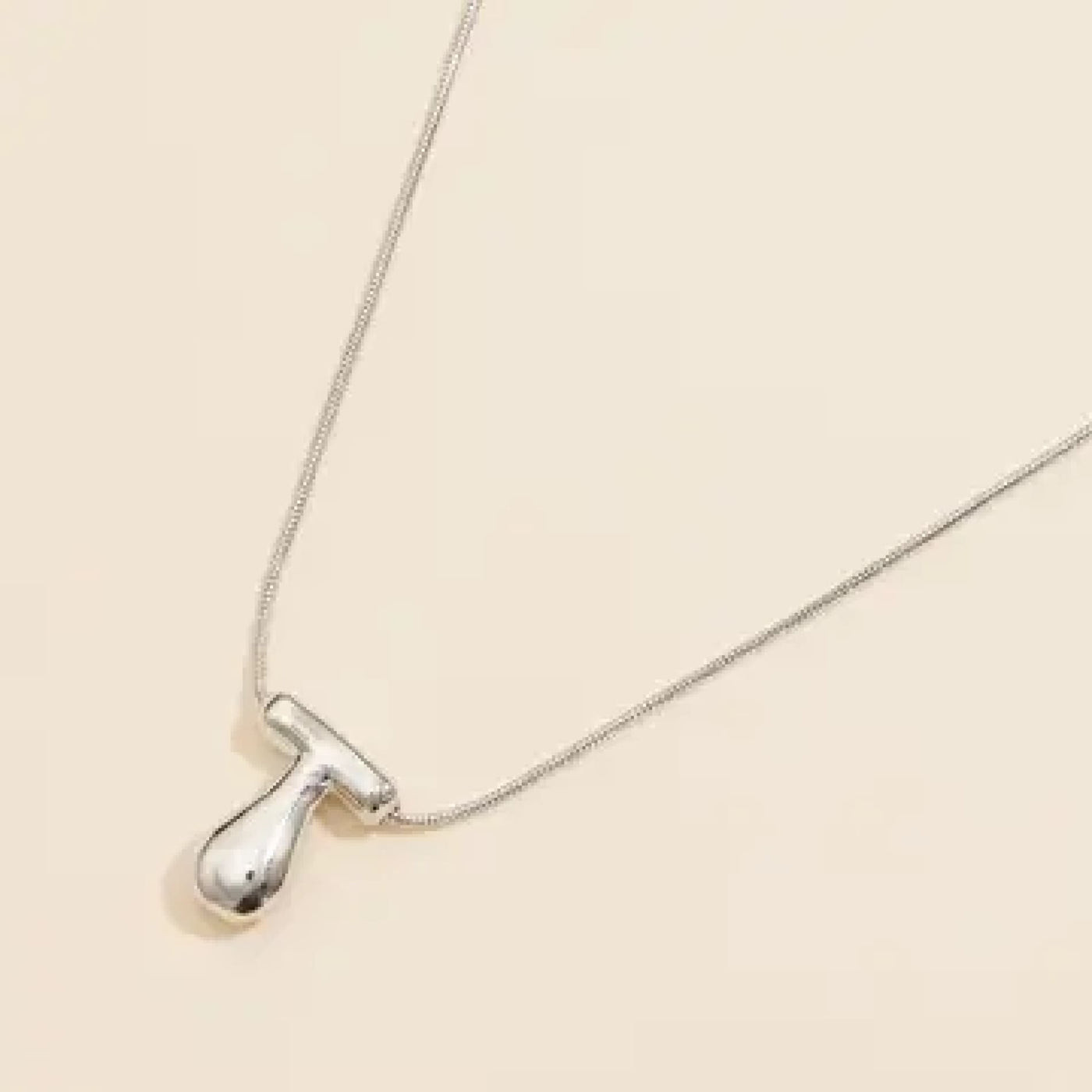 Bubble Initial Necklace - Silver / T - 190 Jewelry