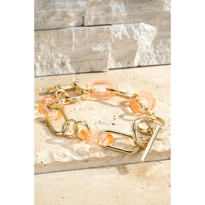 Chain Link Bracelet - Peach - 190 Jewelry