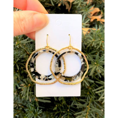 Chandelier Disc Acrylic Earrings - Gold - 190 Jewelry