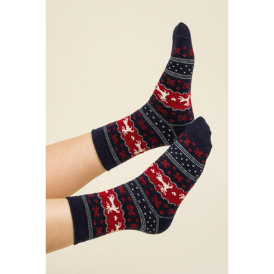 Christmas Graphic Crew Socks - Navy - 210 Other Accessories