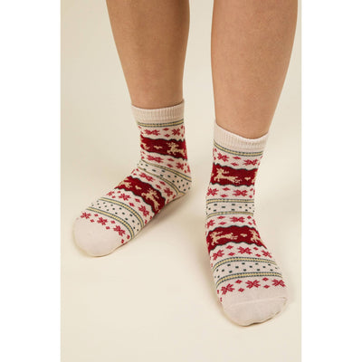 Christmas Graphic Crew Socks - Oatmeal - 210 Other Accessories