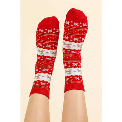 Christmas Graphic Crew Socks - Red - 210 Other Accessories