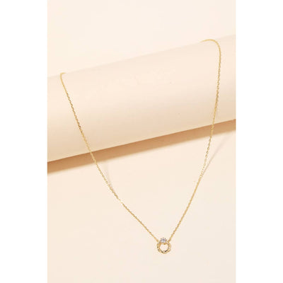 Circle Twist Ring Pendant Necklace - Gold - 190 Jewelry