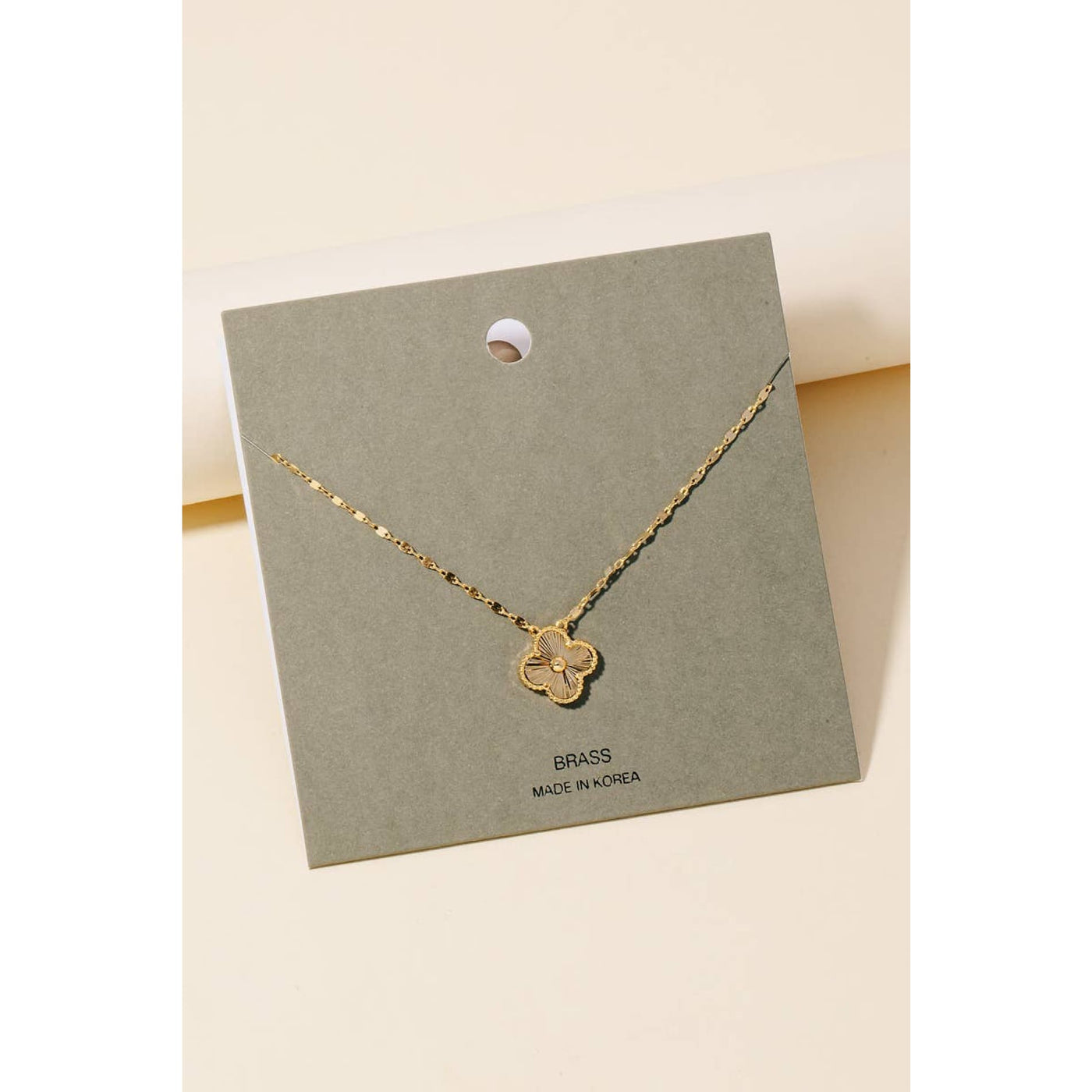 Clover Pendant Chain Necklace - Gold - 190 Jewelry