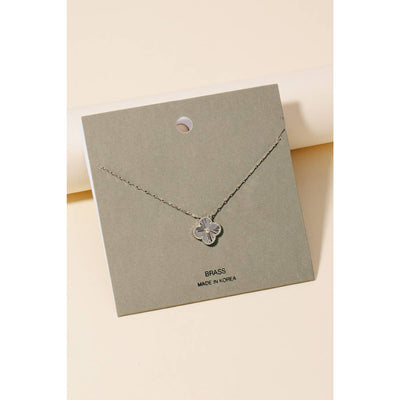 Clover Pendant Chain Necklace - Silver - 190 Jewelry