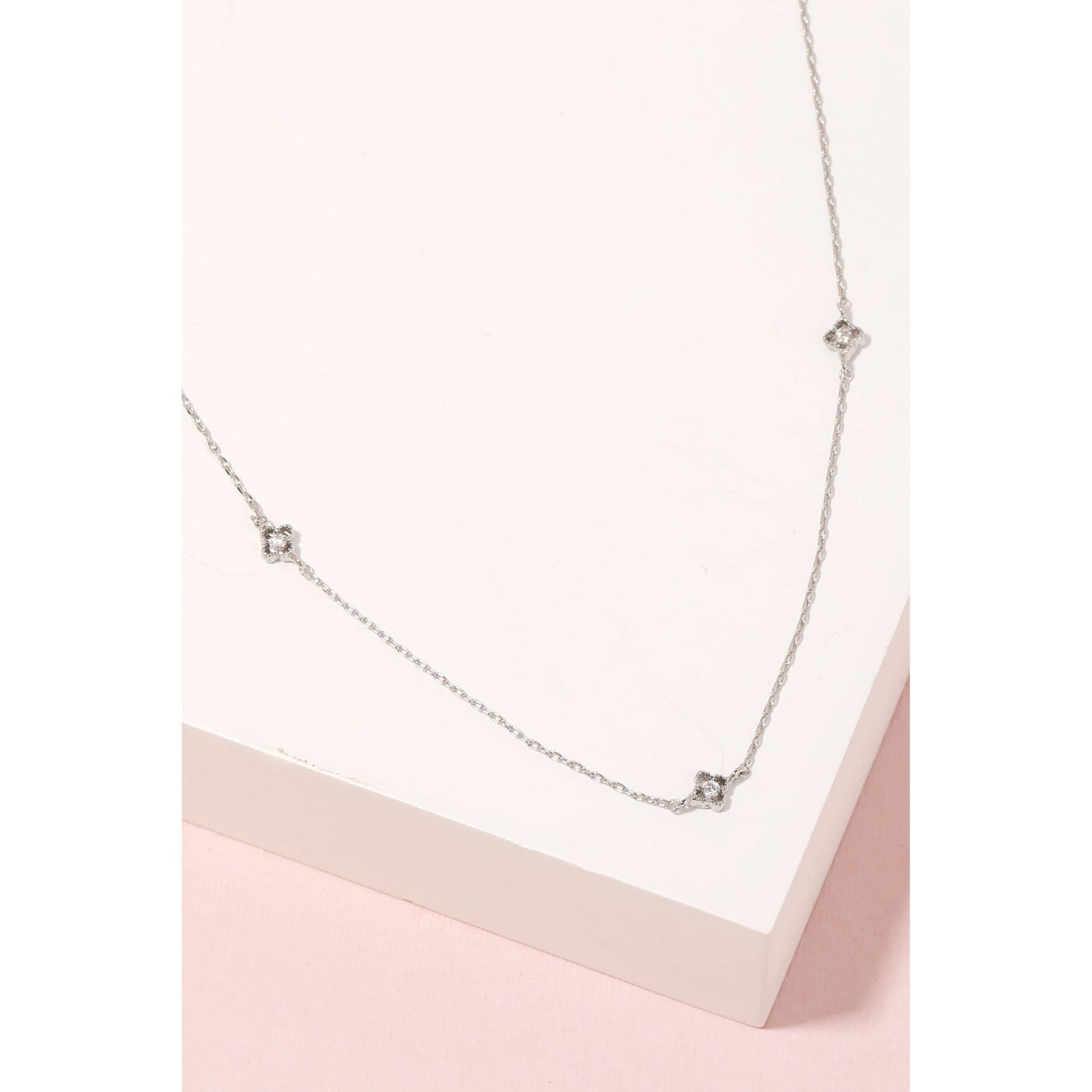 Clover Pendant Dainty Necklace - Silver - 190 Jewelry