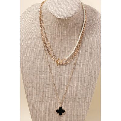 Clover Pendant Layered Necklace - 190 Jewelry