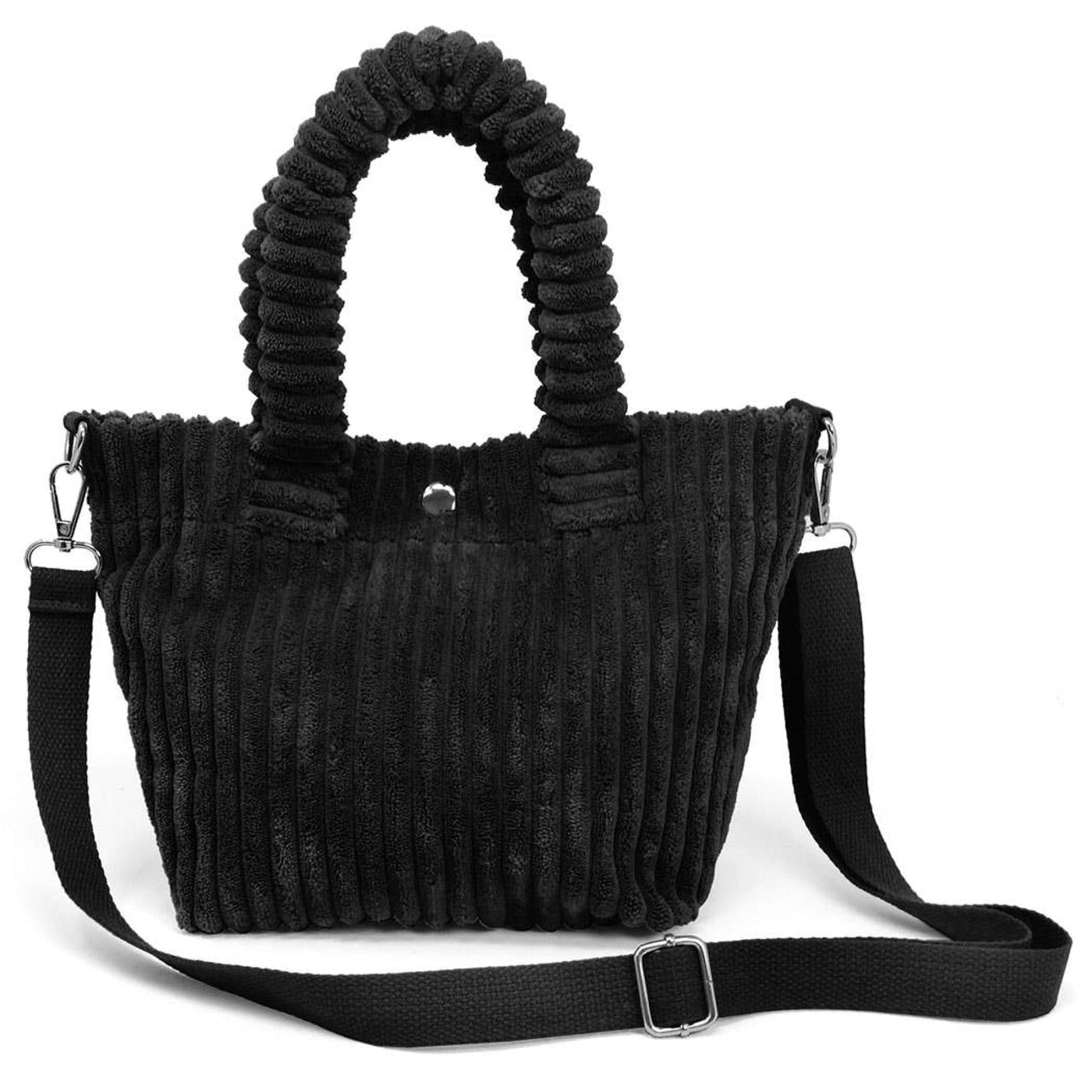 Corduroy Crossbody Bag - Black - 200 Handbags