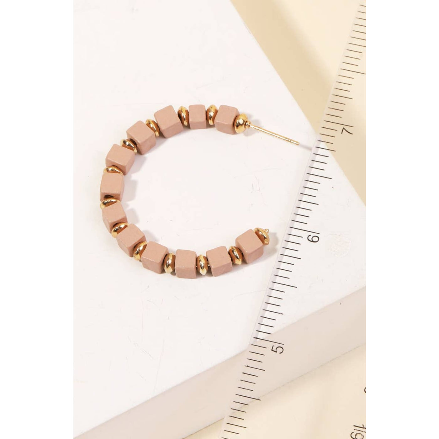Cube Beaded Hoop Earrings - 190 Jewelry