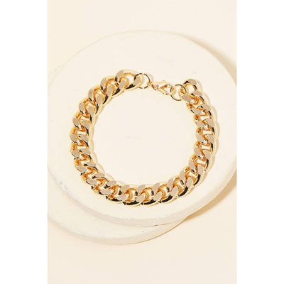 Curb Chain Bracelet - Gold - 190 Jewelry