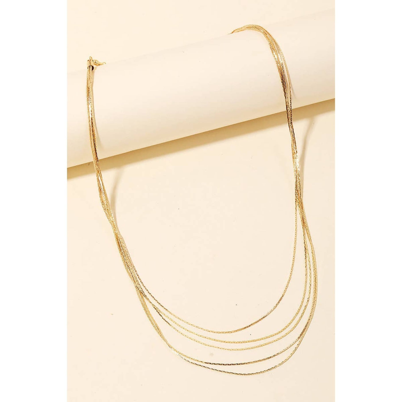 Dainty Five Layer Chain Necklace - Gold 190 Jewelry