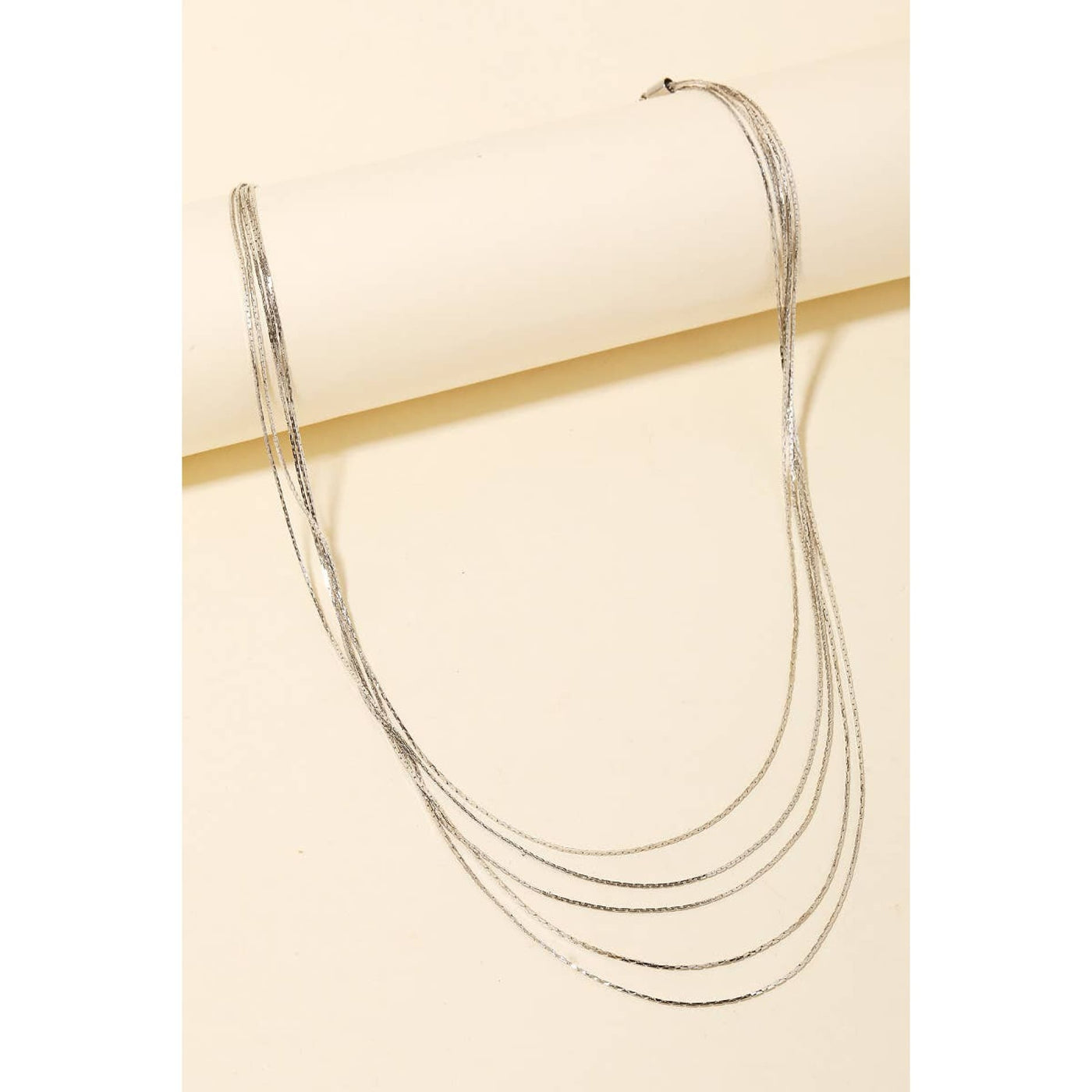 Dainty Five Layer Chain Necklace - Silver 190 Jewelry