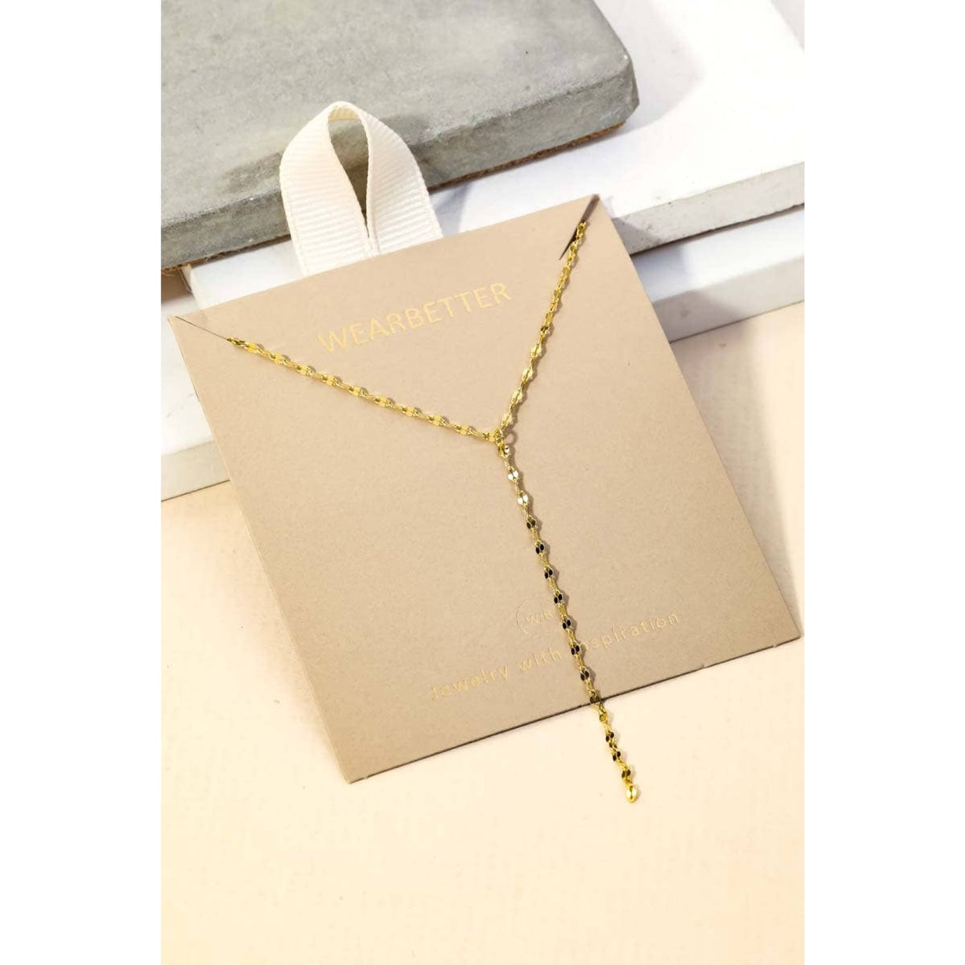 Dainty Y Chain Necklace - Gold - 190 Jewelry