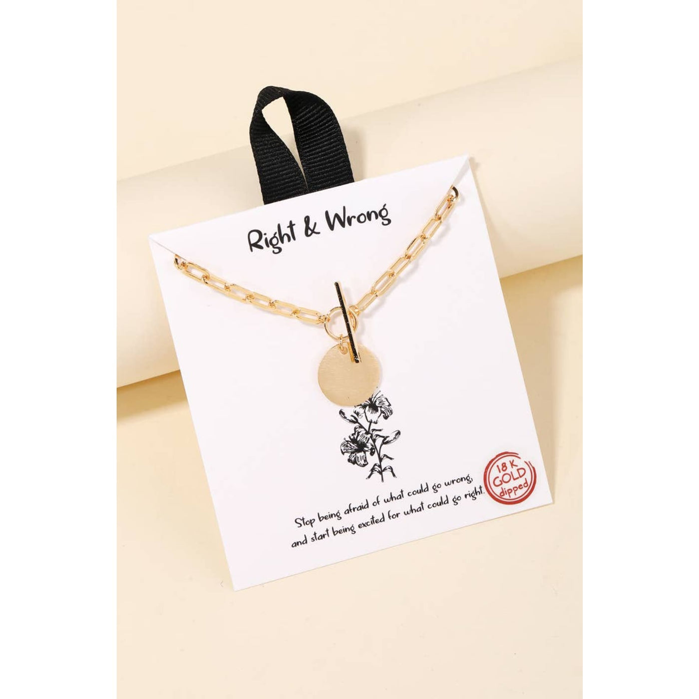 Disc Pendant Toggle Chain Necklace - Gold - 190 Jewelry