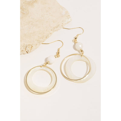 Double Circle Drop Earrings - Gold 190 Jewelry