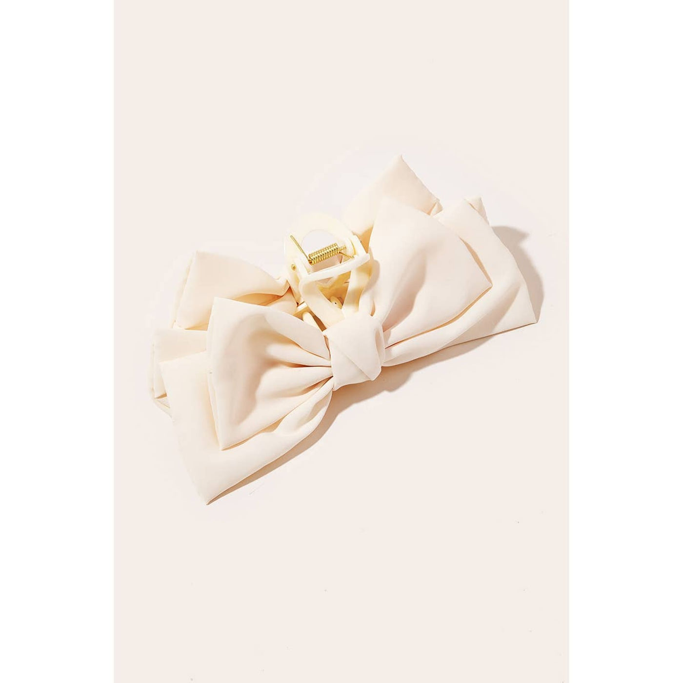 Double Ribbon Hair Claw - Ivory - 210 Other Accessories