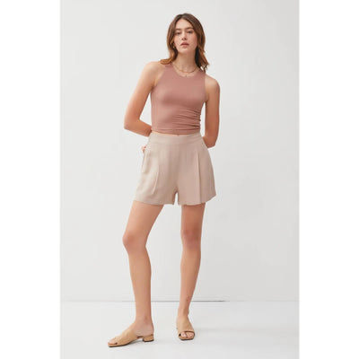 Everyday Basic Crop Tank - S / High Neck Cropped / Mocha - 180 Basics