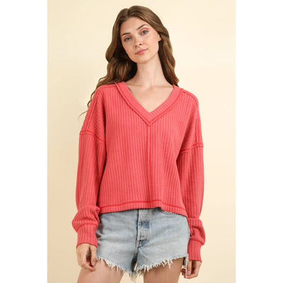 Everything I Want Top - M / Coral - 120 Long Sleeve Tops