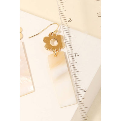 Flower & Seashell Bar Earrings - Gold 190 Jewelry