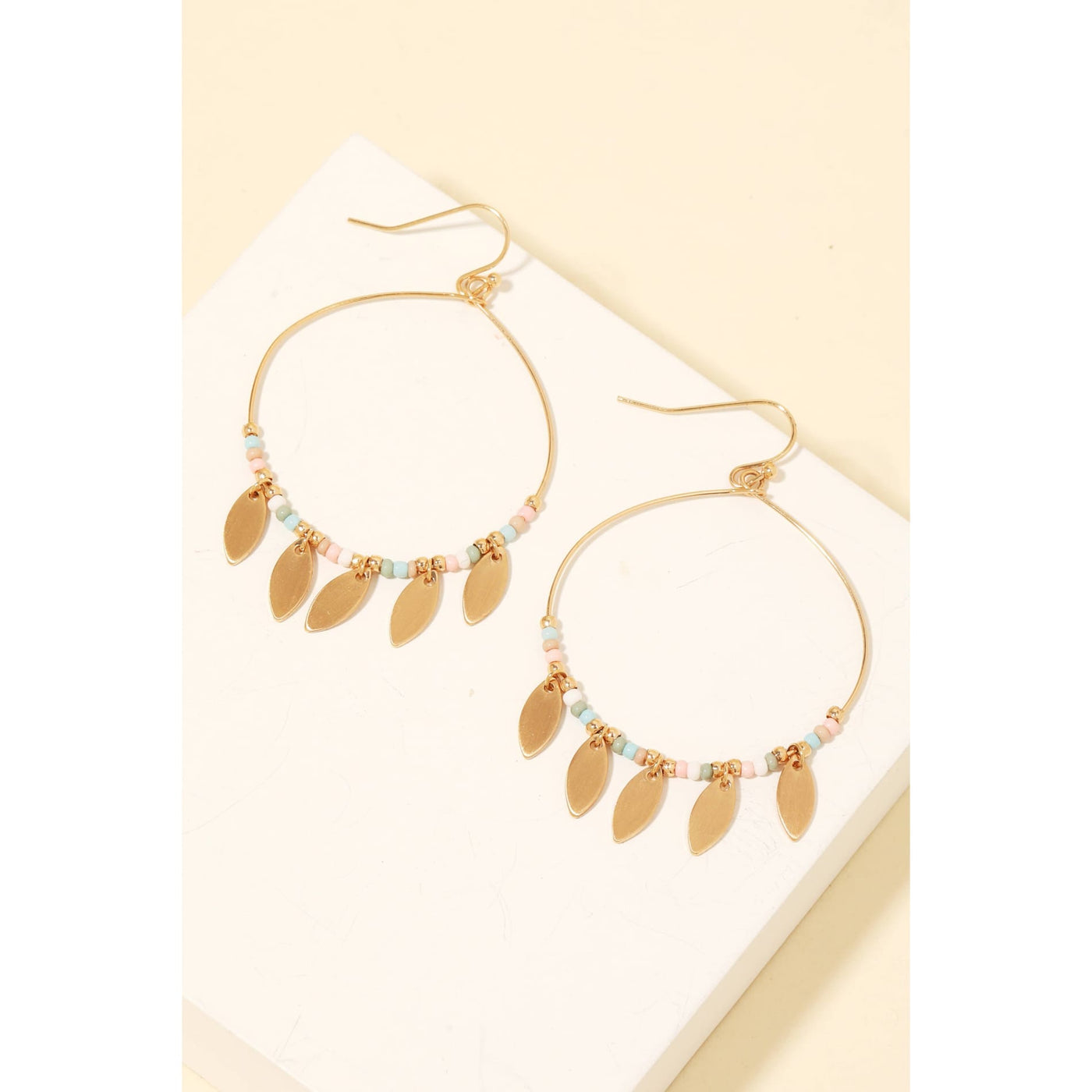 Fringe Hoop Drop Earrings - Multi - 190 Jewelry