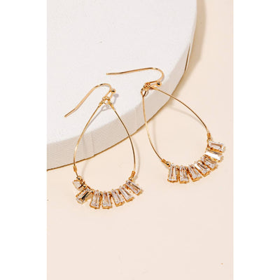 Gem Fringe Dangle Earrings - Gold - 190 Jewelry